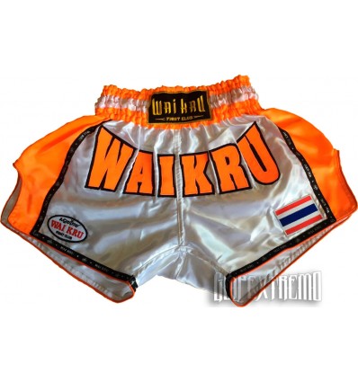 Shorts Muay Thai Wai Kru Retro Fluor - Naranja