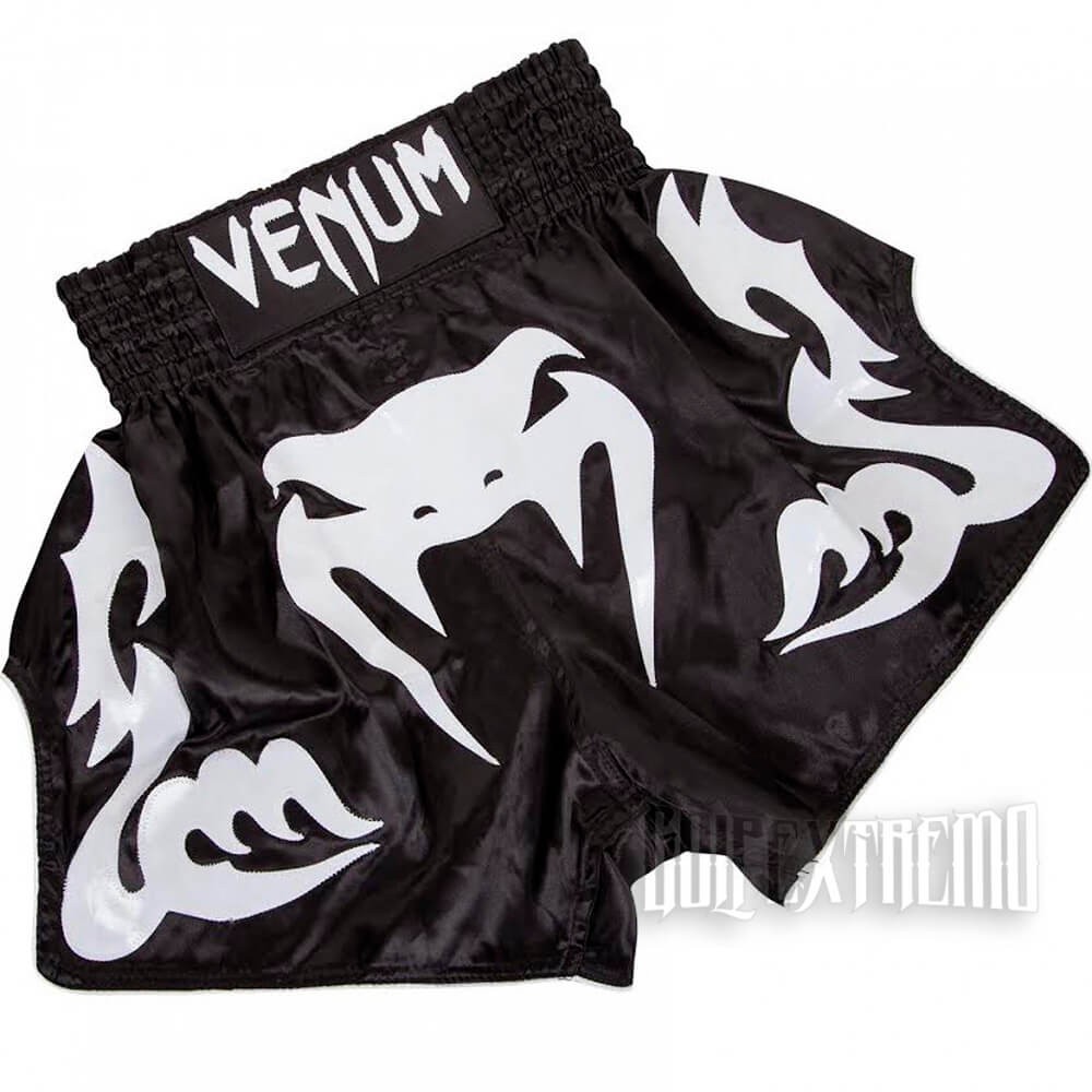 Pantalones Muay Thai Venum Bangkok Inferno Negro / Blanco